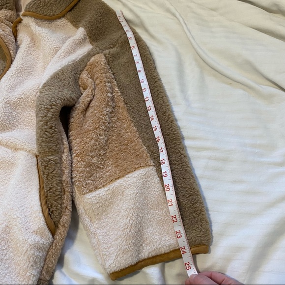 Anthropologie Pilcro Colorblocked Sherpa Teddy Coat  “Mixed Fur” Large - Picture 14 of 15